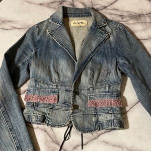 Jean Jacket with Corset Tie Back